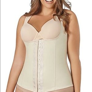 Plus Size 5XL Beige Latex Waist Training Vest.